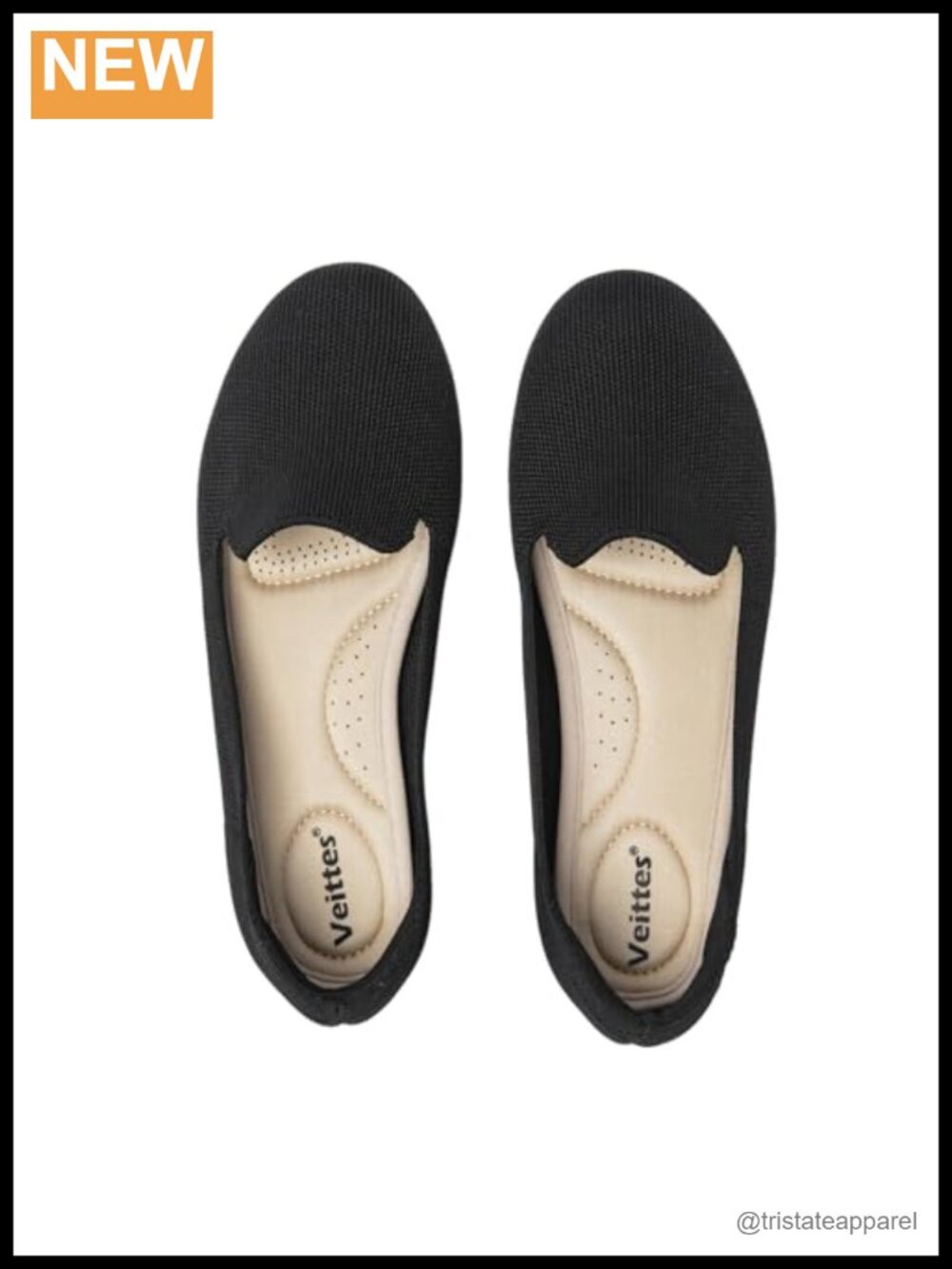 Wide Knit Round Toe Slip On Flats Comfortable Casual Shoes Memory Foam